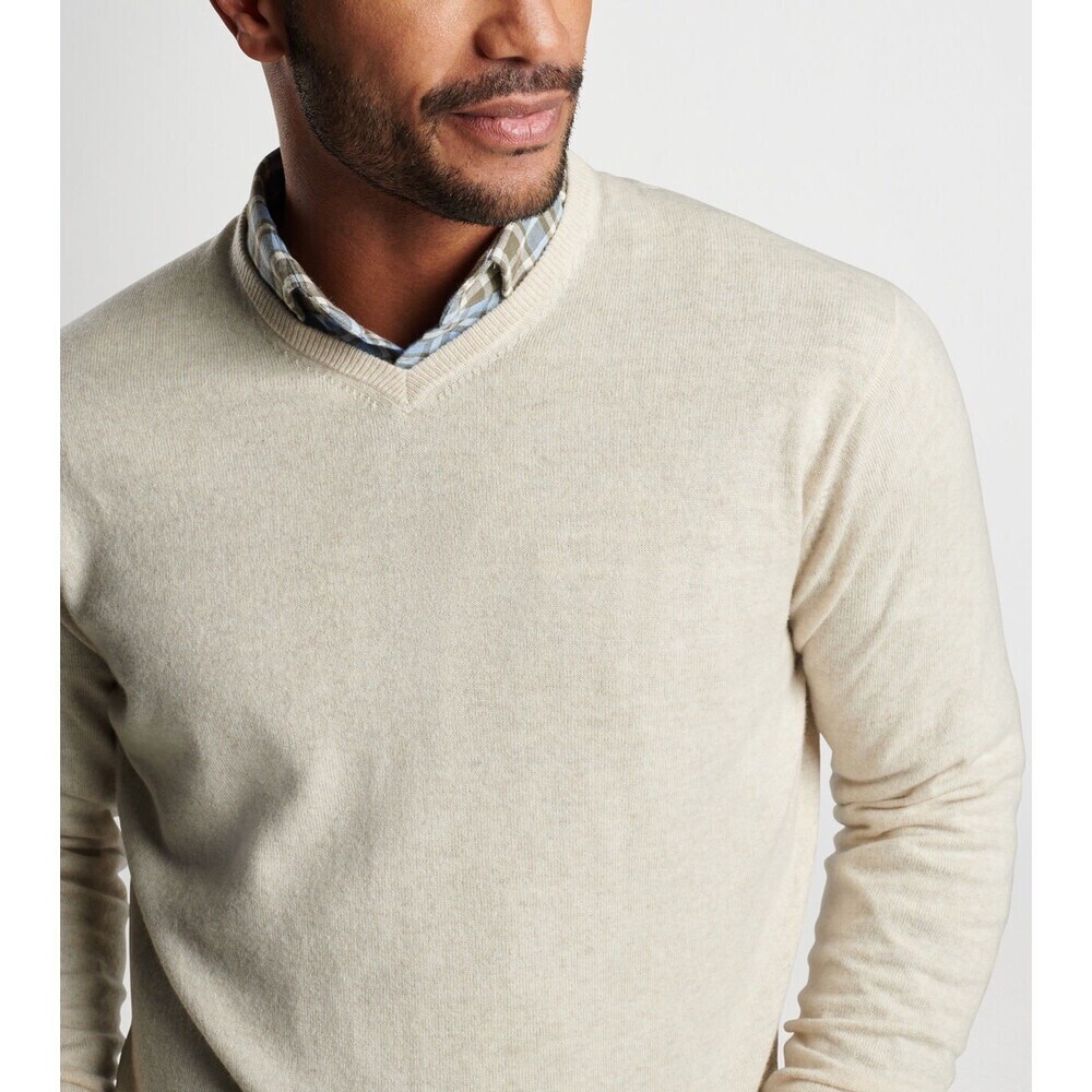 Peter Millar Crown Crafted Savona V-neck sweater Silk Cashmere Blend (M1)